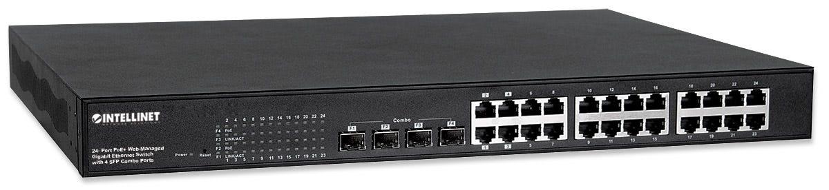  - Incom Group
 Switch zarządzalny Intellinet 24x 10/100/1000 Mbps PoE+ 430W + 4x slot SFP Combo Rack 19" 0766623561372