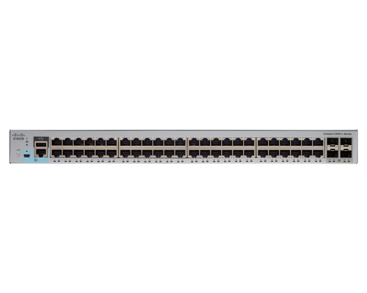 Switch zarządzalny Cisco Catalyst 2960L 48 Port 10/100/1000 4x SFP 0882658965111  - Incom Group
