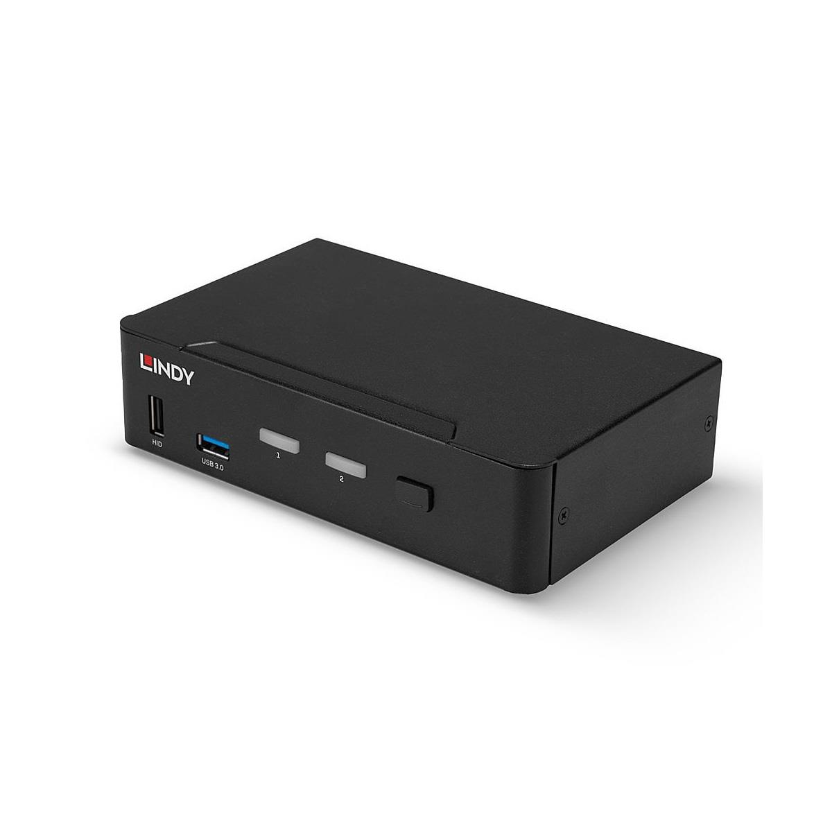  - Incom Group
 Przełącznik KVM LINDY 2-portowy DisplayPort, USB 3.0 & Audio Black 4002888393126