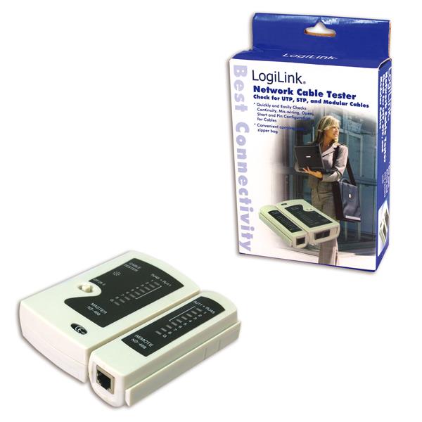 Tester kabli LogiLink WZ0010 złącza RJ11, RJ12, RJ45  - Incom Group
 4260113564226