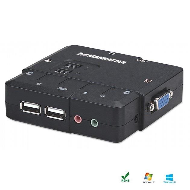  - Incom Group
 Przełącznik KVM Manhattan 2-portowy USB, Audio 0766623151252