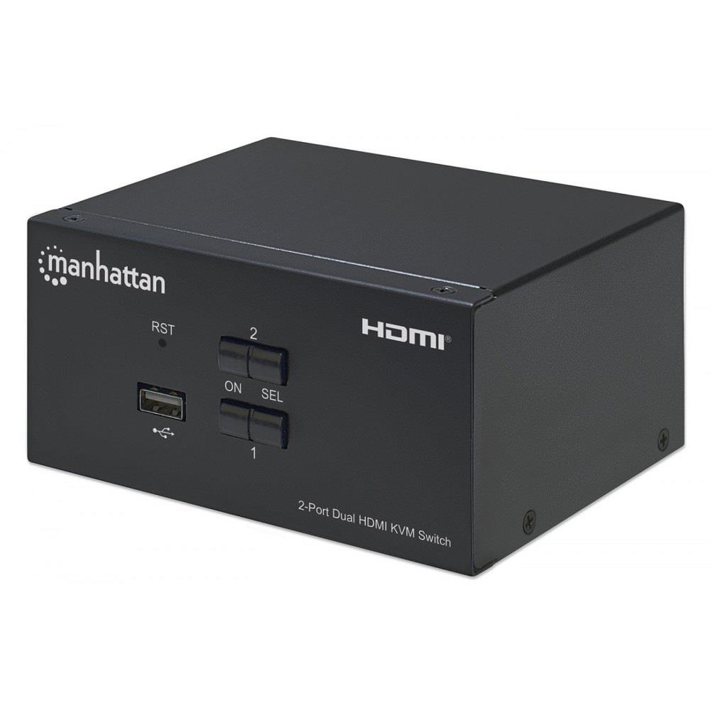 Przełącznik KVM Manhattan HDMI / USB 2x1 Dual-Monitor Video 4K*30Hz 0766623153522  - Incom Group
