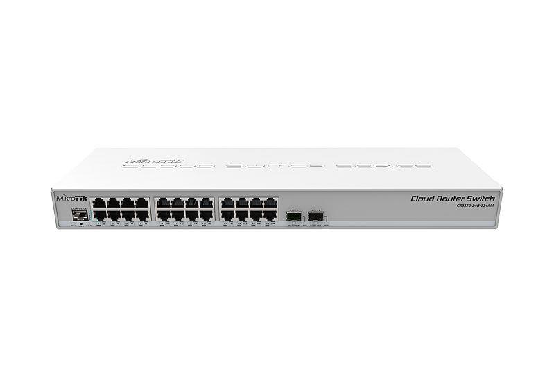 4752224002198 Switch zarządzalny MikroTik CRS326-24G-2S+RM 24 x10/100/1000 2 x 10000 SFP+  - Incom Group
