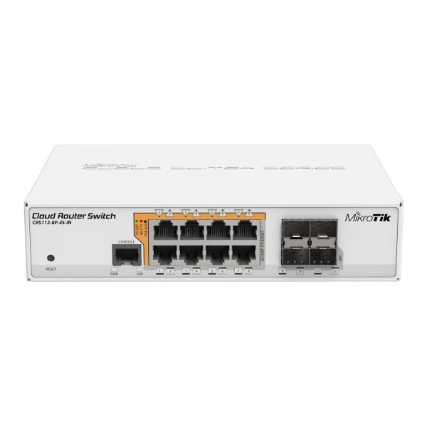 4752224002105 Switch zarządzalny MikroTik Smart CRS112-8P-4S-IN 8x 1GbE 4x SFP PoE-out  - Incom Group
