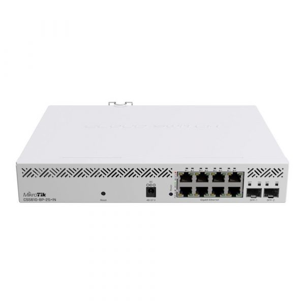 Switch zarządzalny MikroTik CSS610-8P-2S+IN 2xSFP+ 8x1GbE PoE   - Incom Group
