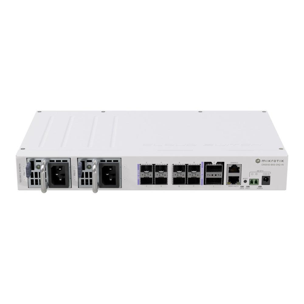  - Incom Group
 Switch zarządzalny MikroTik CRS510-8XS-2XQ-IN 2xQSFP28 8xSFP28 1x1GbE PoE 