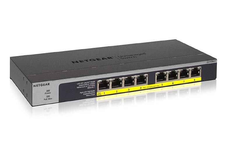 Switch niezarządzalny Netgear GS108LP 8 x 10/100/1000 Mb/s PoE+ (60 W) 0606449134971  - Incom Group
