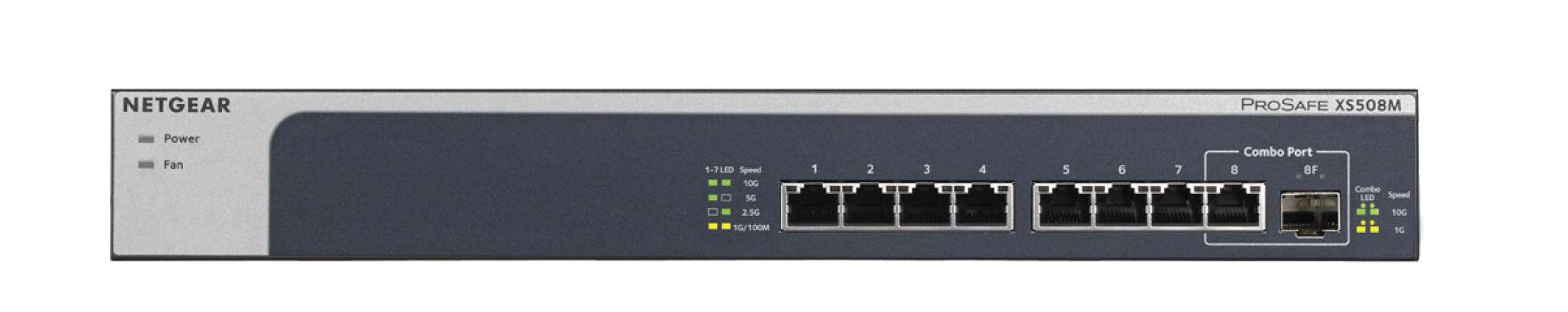  - Incom Group
 0606449131116 Switch niezarządzalny Netgear XS508M ProSafe Switch PoE+ LAN 7x10G 1xSFP+/COMBO