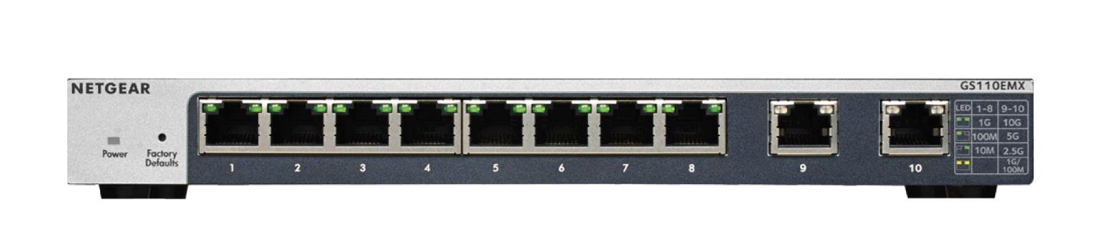 0606449128925  - Incom Group
 Switch zarządzalny Netgear GS110EMX LAN 8x1G 2x10G