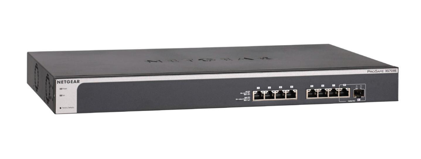 0606449111583  - Incom Group
 Switch zarządzalny Netgear XS708E ProSAFE Plus LAN 8x10G 1xSFP+COMBO