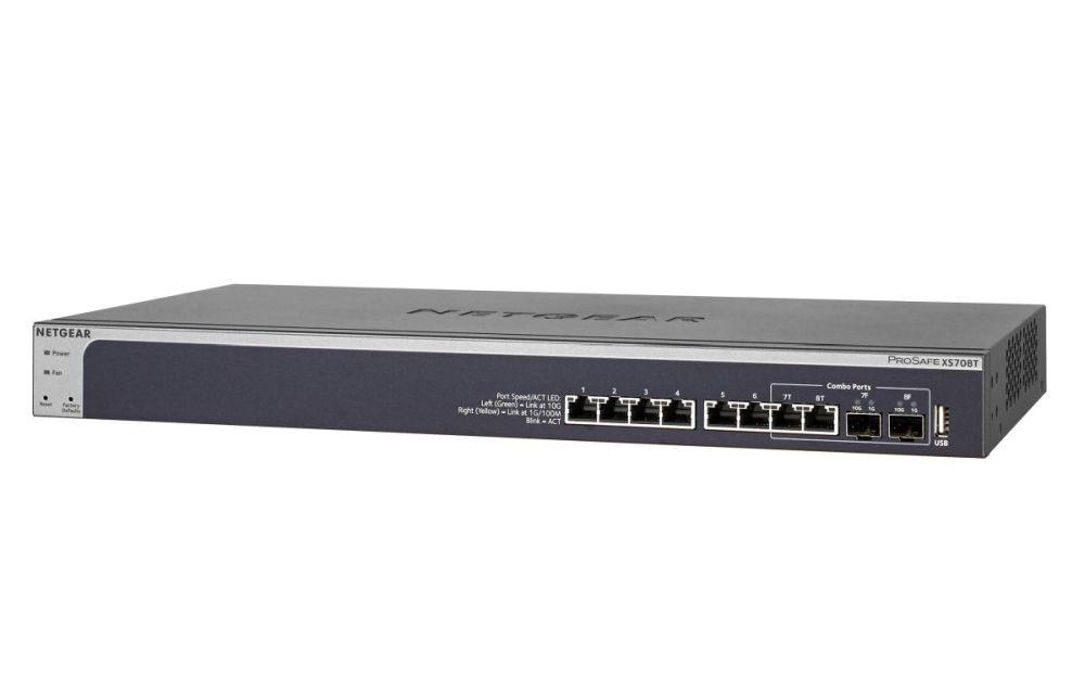 0606449112177  - Incom Group
 Switch zarządzalny Netgear XS708T 8x10/100/1000 2xSFP+ COMBO