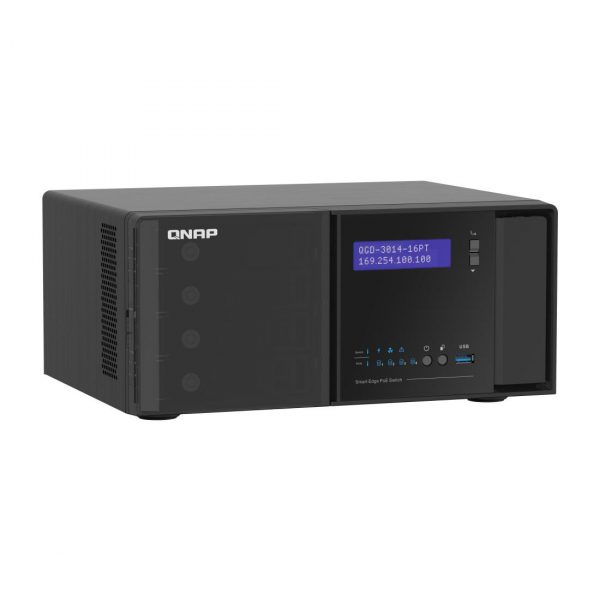 Switch zarządzalny QNAP QGD-3014-16PT-8G QVR, Desktop Smart Edge PoE+, 14x 1GbE, 2x SFP 4713213518427  - Incom Group
