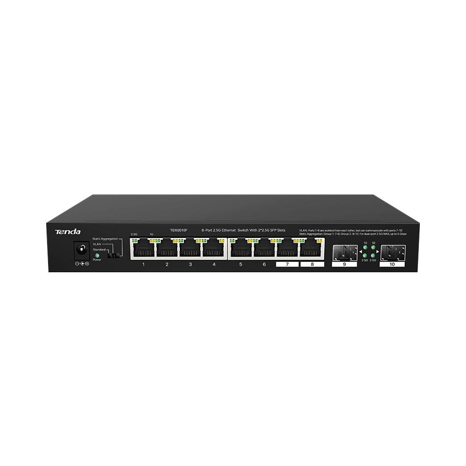  - Incom Group
 Switch niezarządzalny Tenda TEM2010F 8-port 2,5GbE 2xSFP 6932849436259