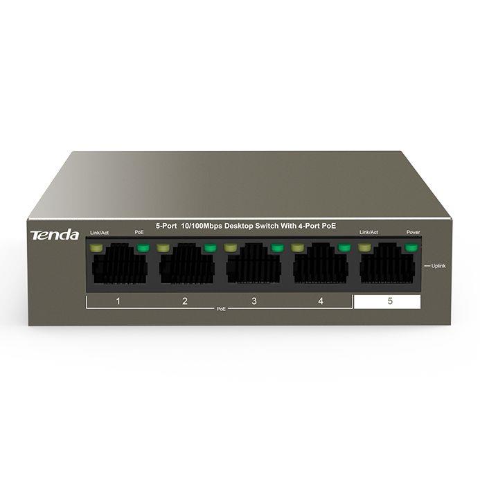 Switch niezarządzalny Tenda TEF1105P-4-63W 5-port 10/100 Mb/s PoE 63W  - Incom Group
 