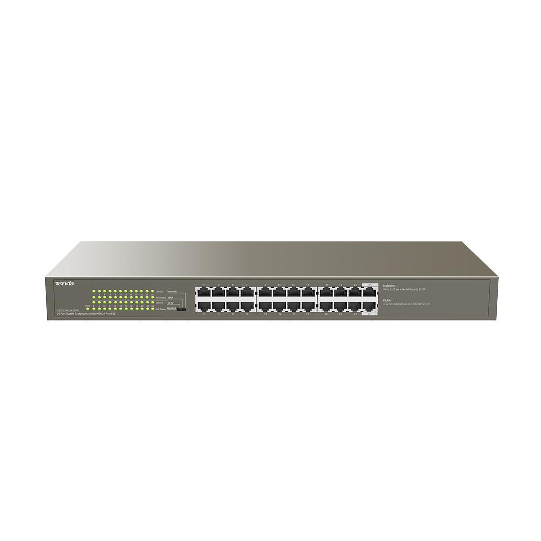 Switch zarządzalny Tenda TEG1124P-24-250W  24-port 1GbE PoE 250W 6932849431445  - Incom Group
