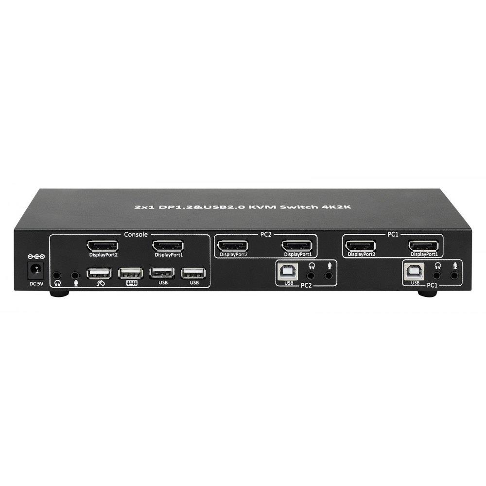  - Incom Group
 Przełącznik KVM Techly 2-portowy DisplayPort/USB 2x1 Dual Head Video 4K*30Hz 8051128101928