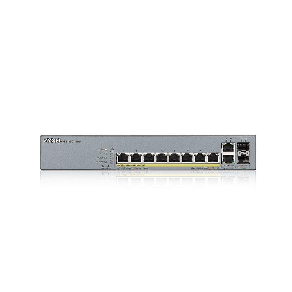 4718937604388 Switch zarządzalny Zyxel GS1350-12HP 10x10/100/1000 2xSFP PoE RJ45  - Incom Group
