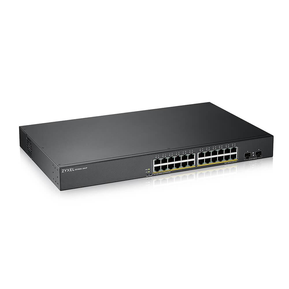 Switch zarządzalny Zyxel GS1900-24HPv2 24x10/100/1000 PoE, 2xSFP  - Incom Group
 4718937609505