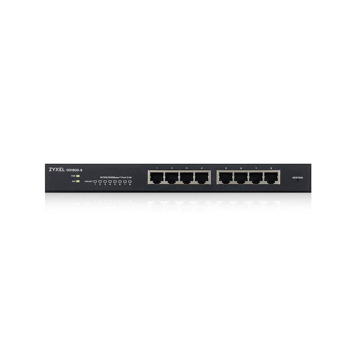 4718937621163  - Incom Group
 Switch zarządzalny Zyxel GS1900-8 8x100/1000Mbps