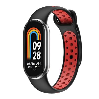 5905359818595 Pasek Beline do Mi Band 8 czarno-czerwony  - Incom Group
