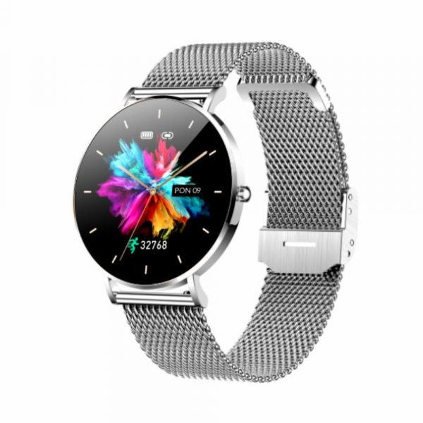 5902510673284  - Incom Group
 Smartwatch zegarek damski męski Manta Alexa srebrny plus czarny pasek