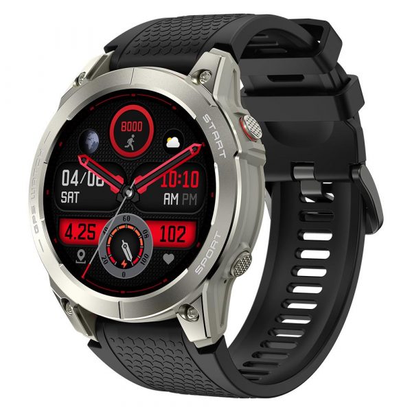 5902510680350 Smartwatch sportowy Manta Activ X GPS srebrny + pomarańczowy pasek  - Incom Group
