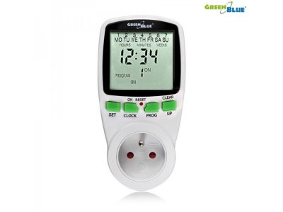  - Incom Group
 5903292800332 Włącznik czasowy - timer cyfrowy GreenBlue GB105 16 programów max 240 programów