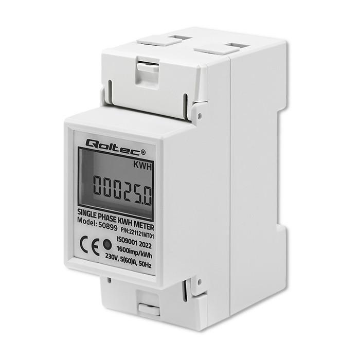  - Incom Group
 5901878508993 Miernik zużycia enrgii Qoltec na szynę DIN | jednofazowy elektroniczny licznik | 230V | LCD | 2P